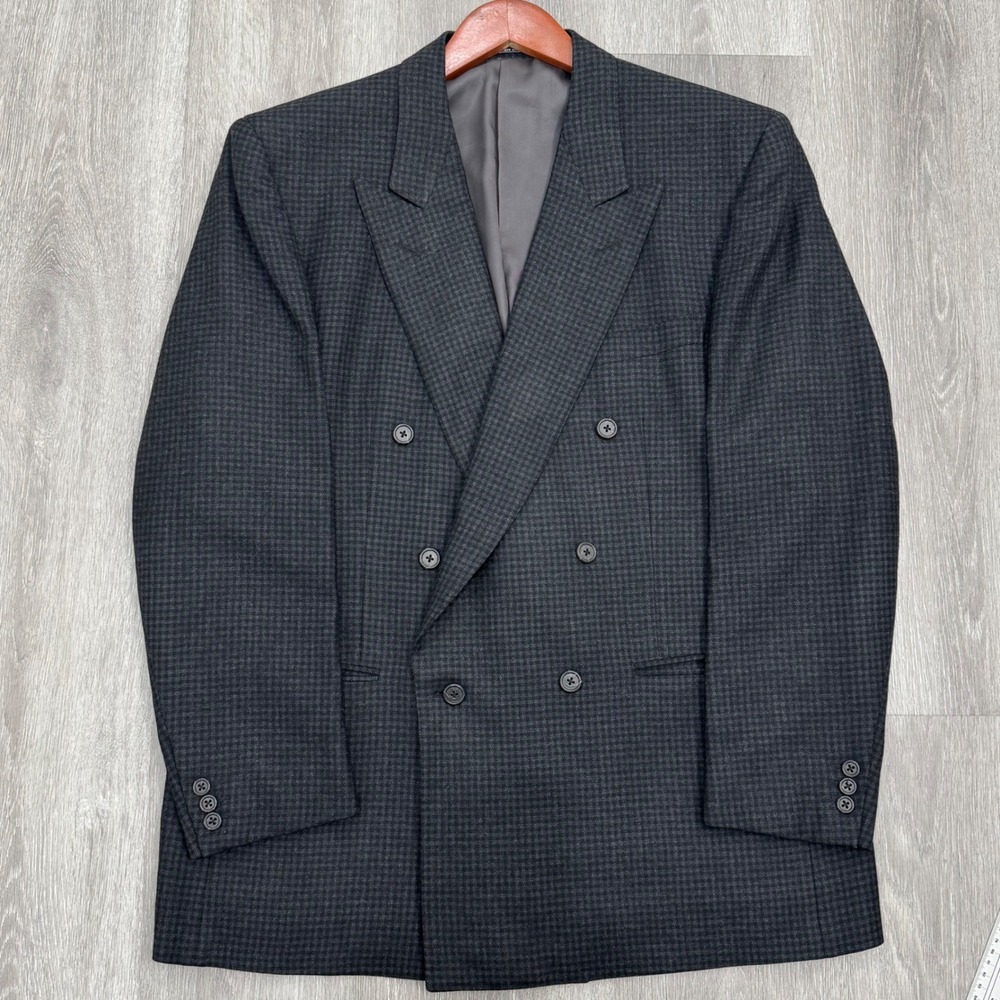 Vintage Zegna for Julius Wool/Cashmere Double Breasted Blazer Made in Italy 44R